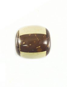 Coconut shell bead 18mm inlaid brown-white combination