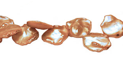 Pearl cornflakes tan gold 15mm
