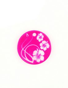 Makabibi Round 20mm Flower Laser Design Pink