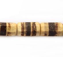 Natural coconut shell faceted tube with insert 9mm