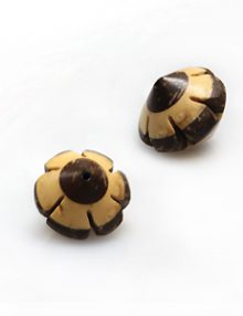 Natural coconut shell bead insert Swirl design 15mm