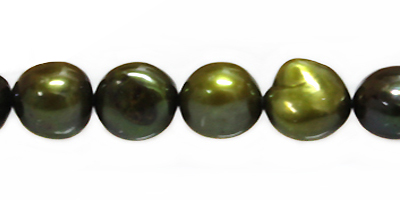 nugget pearls moss green 9-10mm