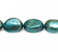 rice nugget pearls turquoise blue 7-8mm