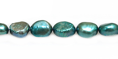 rice nugget pearls turquoise blue 7-8mm