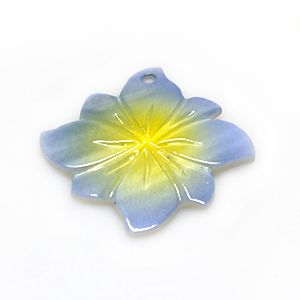 River shell painted blue flower pendant wholesale