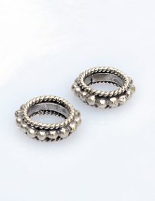 50 PCS 8MM BALI BEAD CAP ANTIQUE STERLING SILVER PLATED 280 SBI-576 