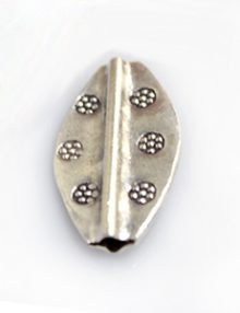 Thai silver bead flat elongated 15mm