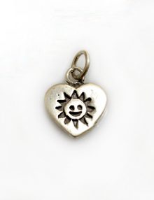 Thai Silver Heart/Sun Pendant 13x16mm wholesale