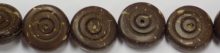 Coconut shell swirl 5mmx6mm side drilled natural brown