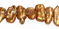 biwa pearls stick tan gold center drilled wholesale beads