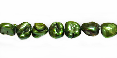 keishi pearls silver green 7-9mm side dr wholesale gemstones