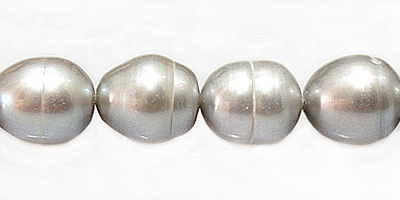 rice pearl with line 10x12mm silver