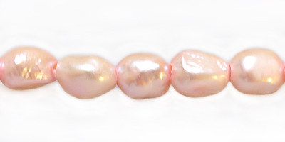 rice pearl with line 9x11mm pink
