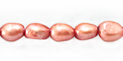 rice pearl with line 9x11mm rose pink