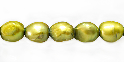 rice pearl with lines 9x11mm lime green wholesale beads