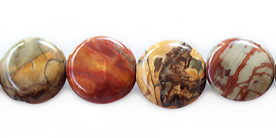 red creek jasper coin 10 x 5mm wholesale gemstones