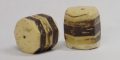 Natural coconut shell barrel bead with insert 12-14mm long