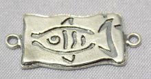 sterling silver Fish Rectangle Link Connector