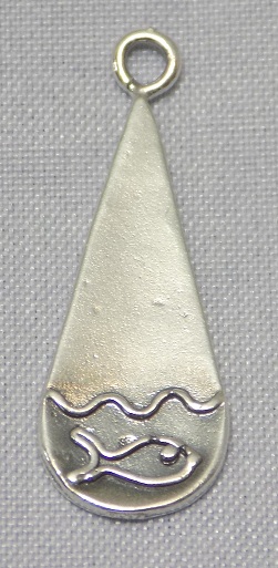 sterling silver Fish Teardrop Pendant