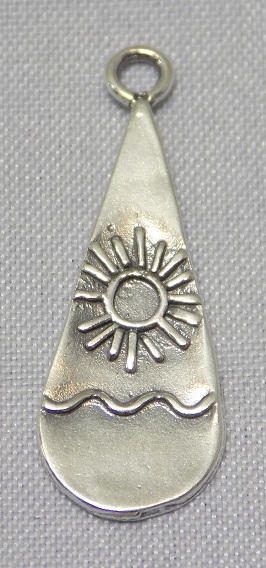Ocean Sun Teardrop Pendant sterling silver