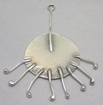 sterling silver Abstract Circular Drop Pendant