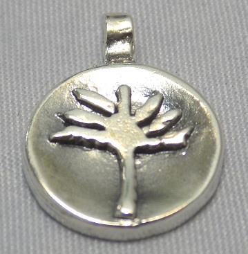 sterling silver Palm Tree Circle Pendant