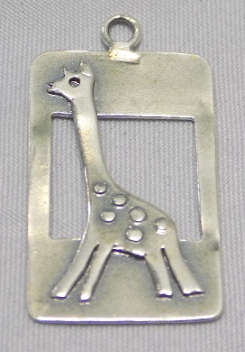 sterling silver Giraffe Framed Pendant