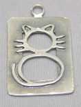 sterling silver Cat Framed Pendant