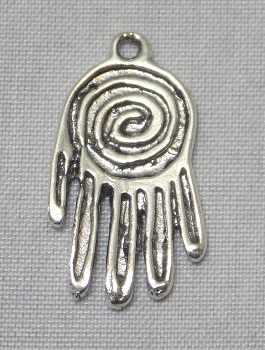 Hamsa Spiral Pendant sterling silver