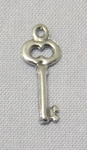 sterling silver Key Charm 12.75mm
