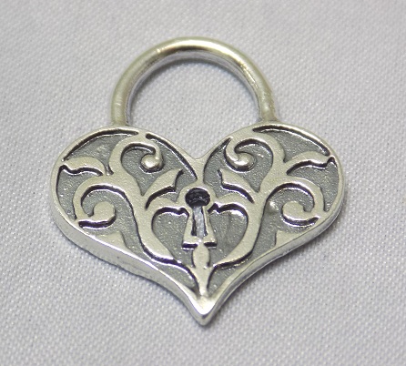 sterling silver Heart Shaped Lock Pendant