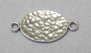 sterling silver Hammered Flat Oval Link Connector