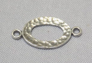 sterling silver Hammered Cut-Out Oval Link Connector