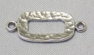 sterling silver Hammered Cut-Out Rectangle Link Connector