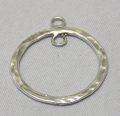 sterling silver Double Ring Pendant Textured