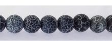 Black Matte Crackle Agate Beads 8mm wholesale gemstones