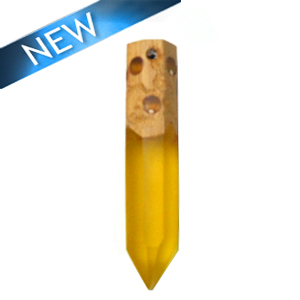 Faceted mahoganny wood tusk with Yellow