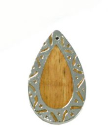 Mahogany teardrop carved silver frame design