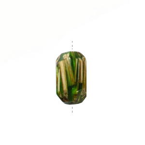 Laminated albutra roots embedded in faceted tube resin green