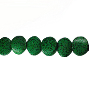 Palmwood Irregular slices round 19mm dyed green