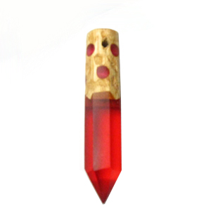 Mahogany Faceted wood tusk red color resin
