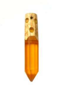 Faceted mahoganny wood tusk with Orange color resin
