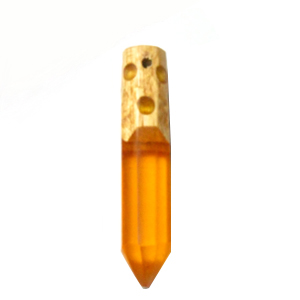 Faceted mahoganny wood tusk with Orange color resin
