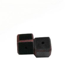 Black Brown Colored dice wood beads 15mm