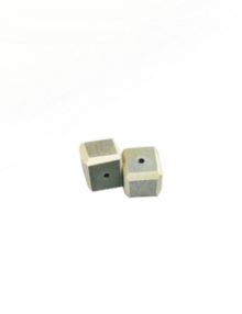 Gray Colored dice wood beads 12mm