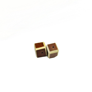 Brown Colored dice wood beads 12mm