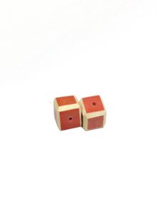 Melon Colored dice wood beads 12mm