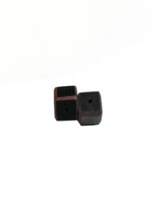 Black Brown Colored dice wood beads 12mm