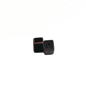 Black Brown Colored dice wood beads 12mm