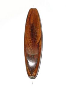 Mahogany wood tube laminated with rooster feather natural brown
